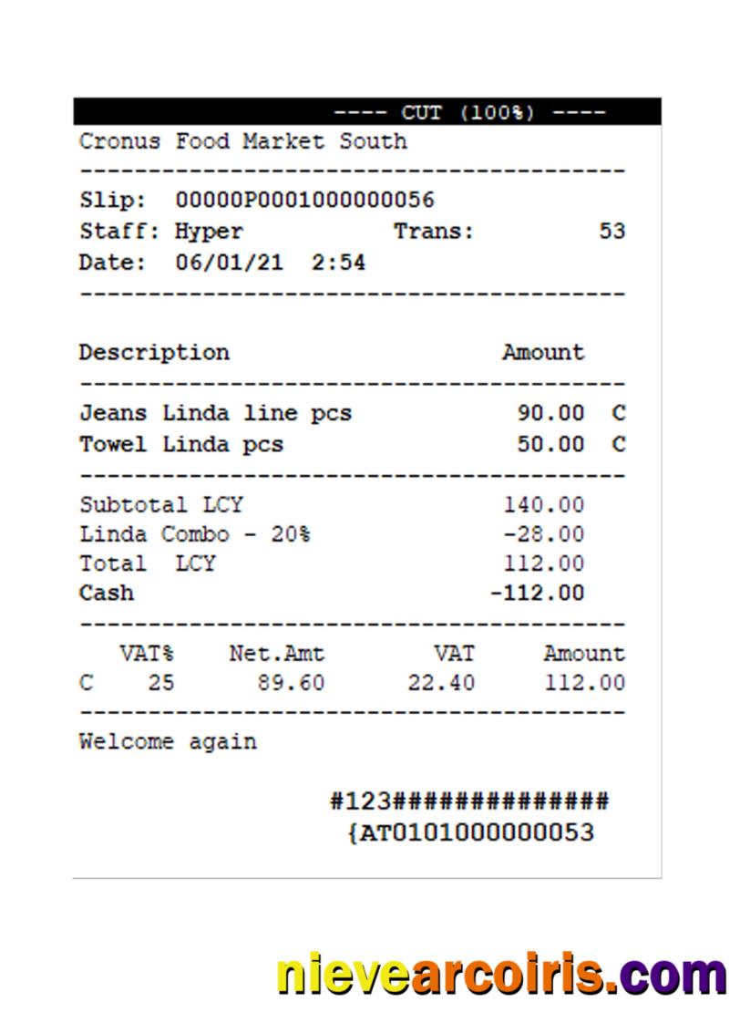 FOOD MARKET receipt template